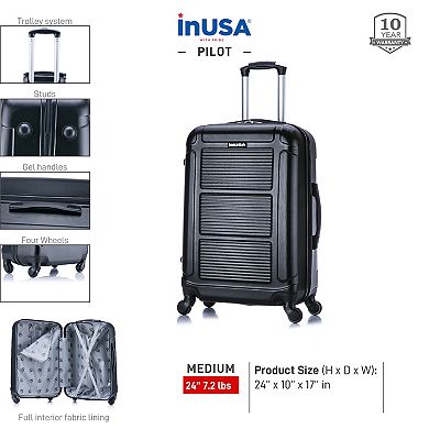 InUSA Pilot 24-Inch Hardside Spinner Luggage