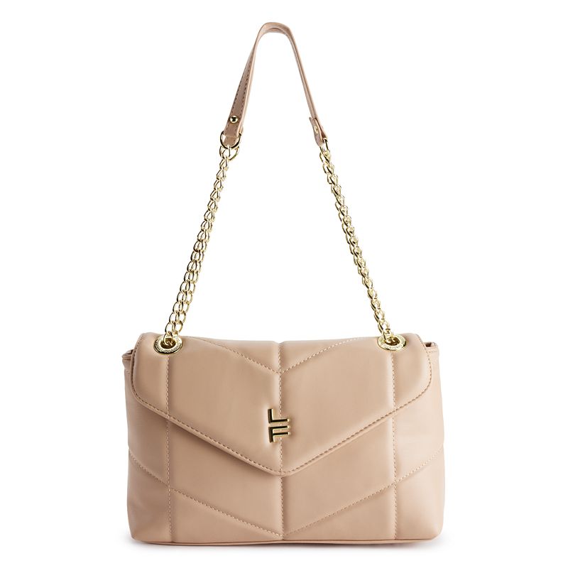 London Fog Esme Quilted Shoulder Bag, Dark Beige 