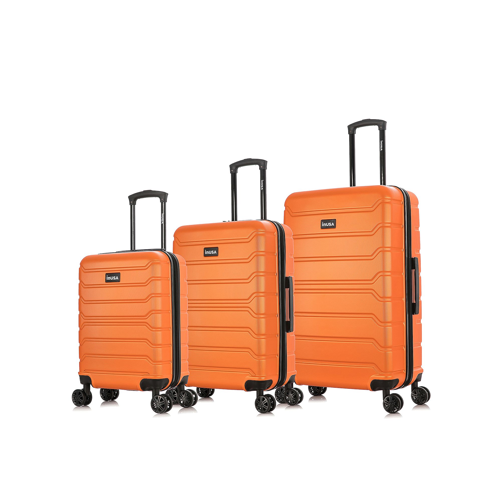 InUSA Trend 3-Piece Hardside Spinner Luggage Set, Orange