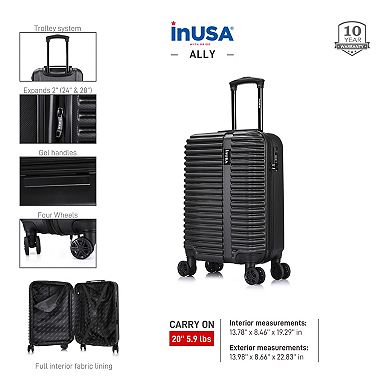 InUSA Ally 20-Inch Carry-On Hardside Spinner Luggage