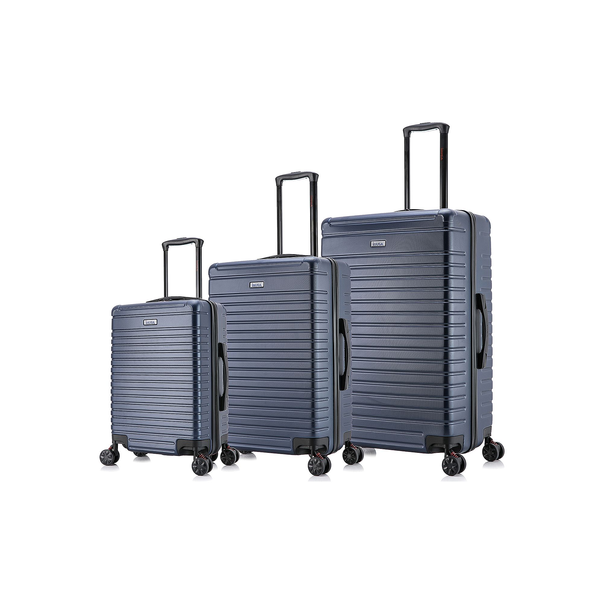 InUSA Deep 3-Piece Hardside Spinner Luggage Set, Blue