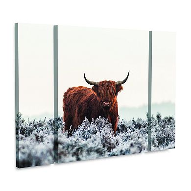 Highland Cow Canvas Wall Art 3-piece Set
