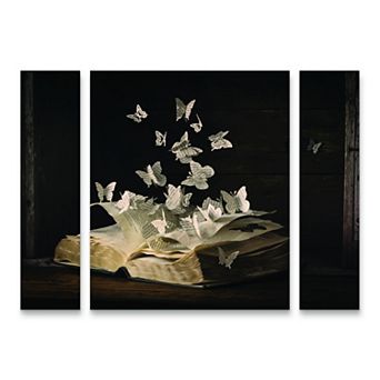 Lepidopterology Butterfly Canvas Wall Art 3 pc Set