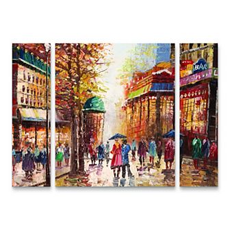 Joval French Street Canvas Wall Art 3 pc Set