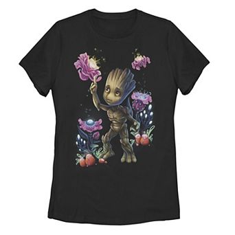 Juniors' Marvel Guardians Of The Galaxy Groot & Plants Graphic Tee