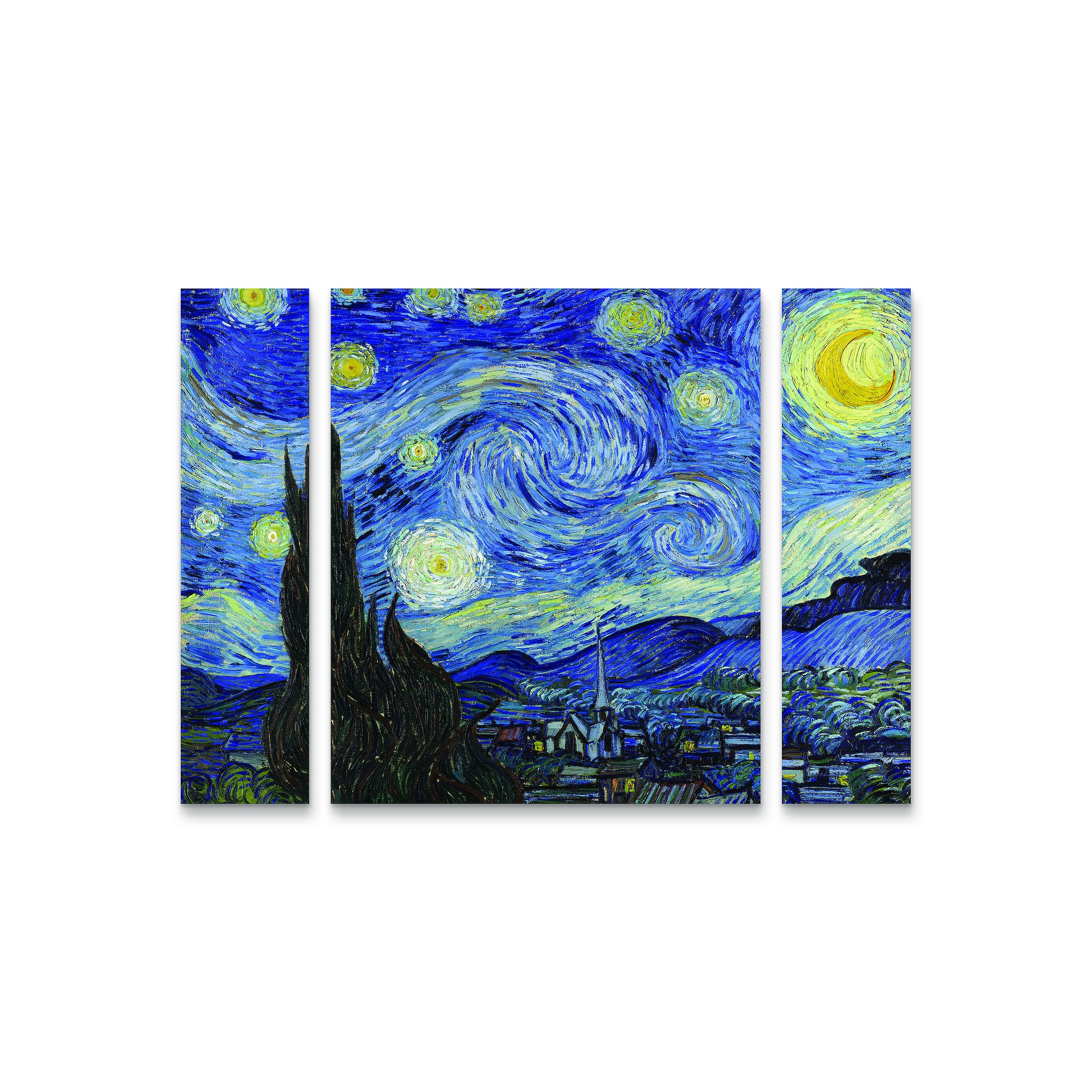Vincent Van Gogh Starry Night Canvas Wall Art 3-piece Set, Multi