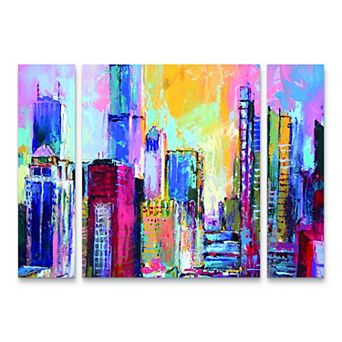 Richard Wallich Chicago Canvas Wall Art 3 pc Set