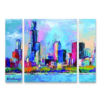 Richard Wallich Chicago Skyline Canvas Wall Art 3 pc Set