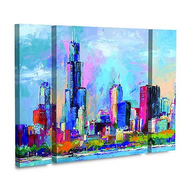 Richard Wallich Chicago Skyline Canvas Wall Art 3-piece Set