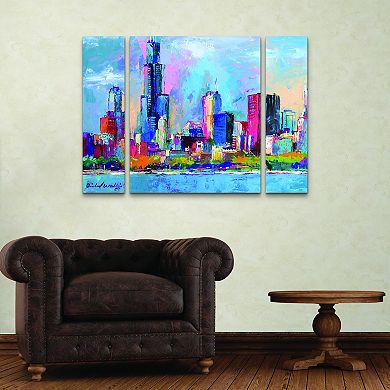 Richard Wallich Chicago Skyline Canvas Wall Art 3-piece Set