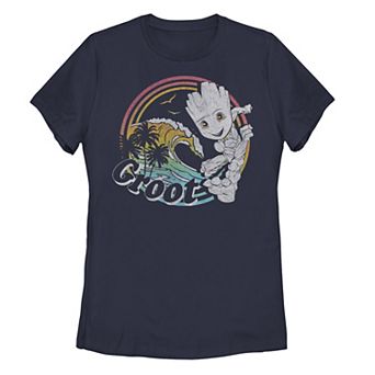 Juniors' Marvel Guardians of the Galaxy "Groot" Beach Scene Graphic Tee