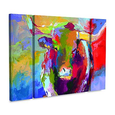 Richard Wallich Longhorn Cow Canvas Wall Art 3-piece Set