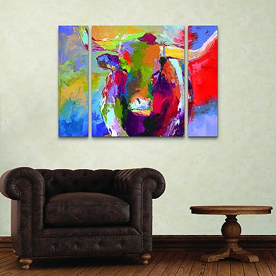 Richard Wallich Longhorn Cow Canvas Wall Art 3-piece Set