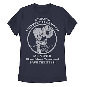 Juniors' Marvel Guardians of the Galaxy Classic Groots Nursery & Garaden Center Logo Graphic Tee