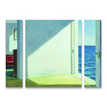 Edward Hopper Rooms by the Sea Canvas Wall Art 3 pc Set