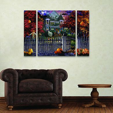 Halloween House Canvas Wall Art 3-piece Set