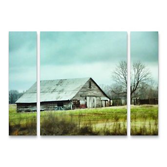 An Old Gray Barn Canvas Wall Art 3 pc Set