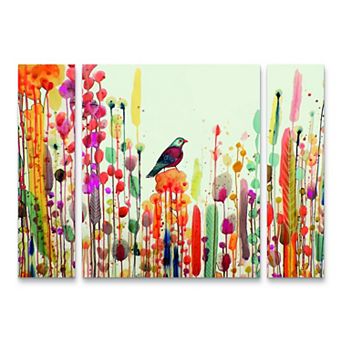 Joie De Vivre Bird Canvas Wall Art 3 pc Set