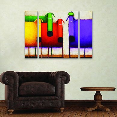 Rainbow Dogs Canvas Wall Art 3-piece Set