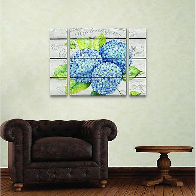 Blue Hydrangeas Canvas Wall Art 3-piece Set