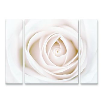 White Rose Canvas Wall Art 3 pc Set