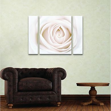 White Rose Canvas Wall Art 3-piece Set