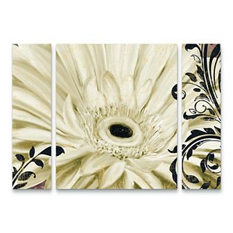 Winter White I Floral Canvas Wall Art 3 pc Set