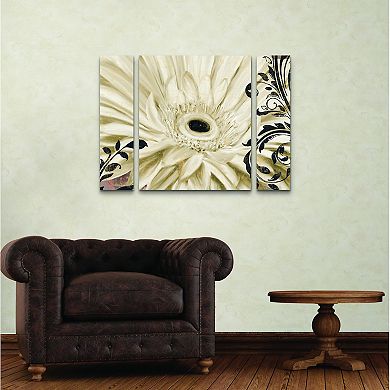 Winter White I Floral Canvas Wall Art 3-piece Set
