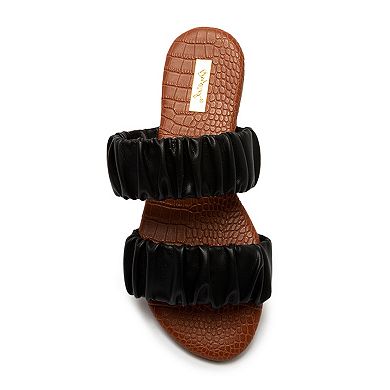 Qupid Archer-715X Women's Ruched Slide Sandals