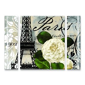 Paris Blanc I Canvas Wall Art 3 pc Set