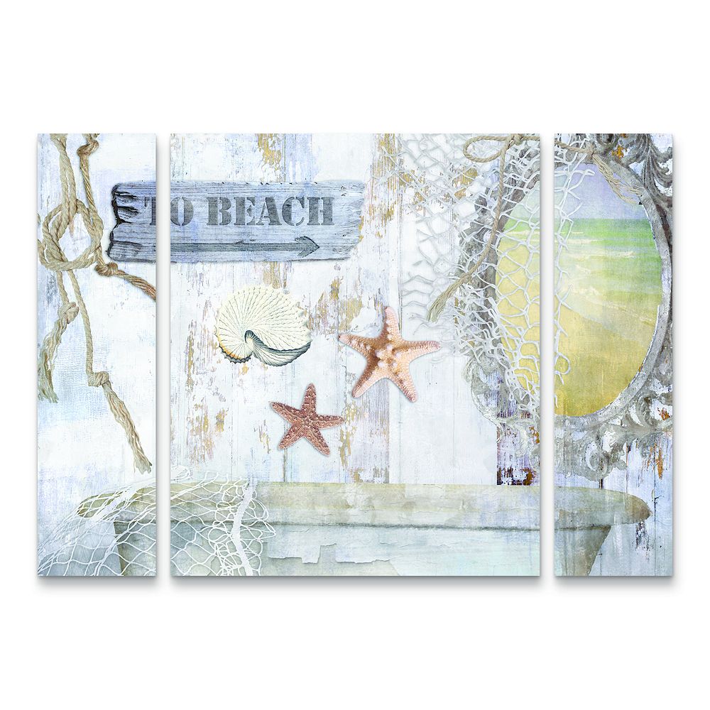Beach House I Canvas Wall Art 3-piece Set