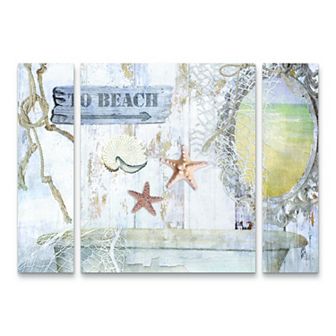 Beach House I Canvas Wall Art 3 pc Set
