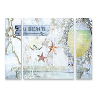 Beach House I Canvas Wall Art 3 pc Set