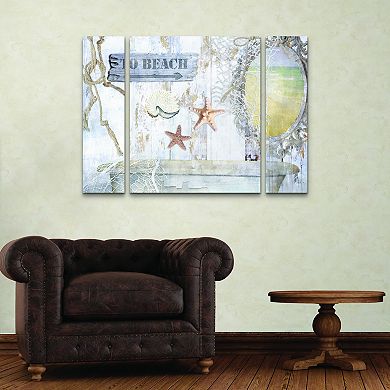 Beach House I Canvas Wall Art 3-piece Set