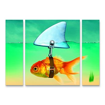 Gold Fish Canvas Wall Art 3 pc Set
