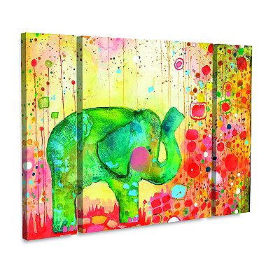 Garden Adventure Elephant Canvas Wall Art 3-piece Set