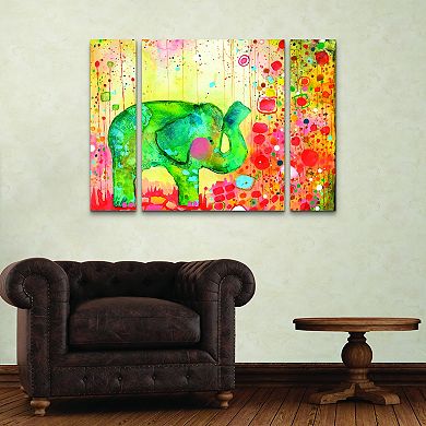 Garden Adventure Elephant Canvas Wall Art 3-piece Set