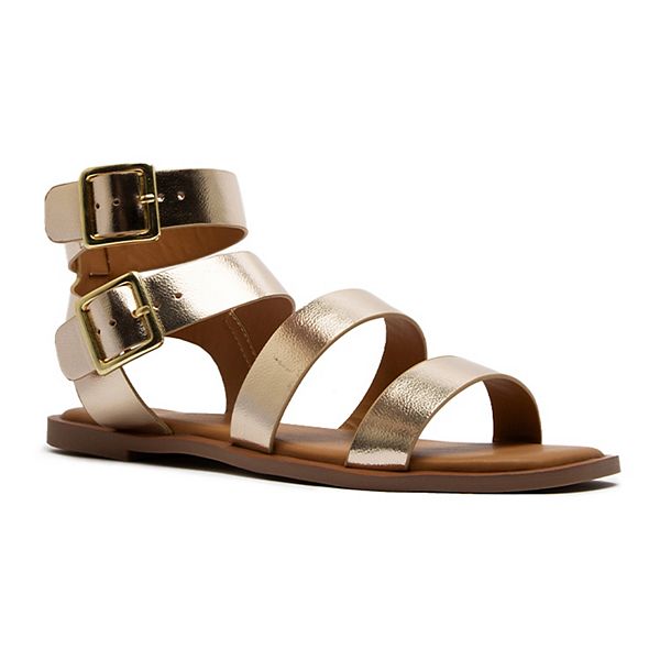 Qupid Indigo-30 Women's Strappy Gladiator Sandals