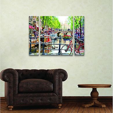 Amsterdam Landscape Canvas Wall Art 3-piece Set