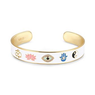 Sarafina Cubic Zirconia White Spiritual Cuff Bracelet
