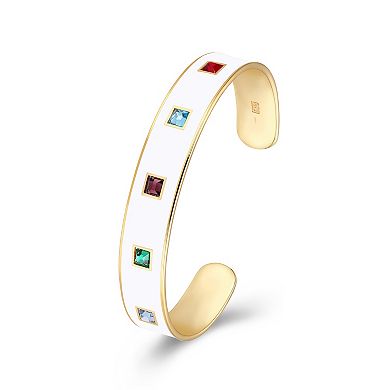 Sarafina Multi-Color Crystal White Cuff Bracelet