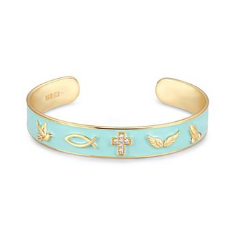 Sarafina Cubic Zirconia Christian Blue Cuff Bracelet