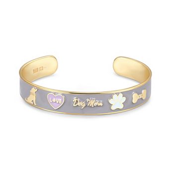 Sarafina Cubic Zirconia "Dog Mom" Story Gray Cuff Bracelet
