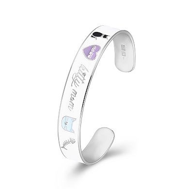 Sarafina Cubic Zirconia "Kitty Mom" Story White Cuff Bracelet