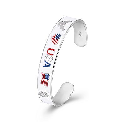 Sarafina Patriotic Story White Cuff Bracelet