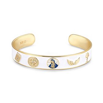Sarafina Cubic Zirconia Religious Story White Cuff Bracelet