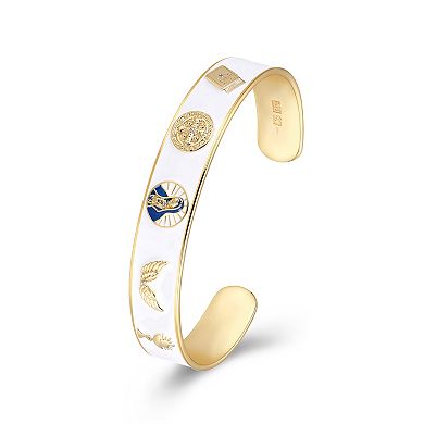 Sarafina Cubic Zirconia Religious Story White Cuff Bracelet