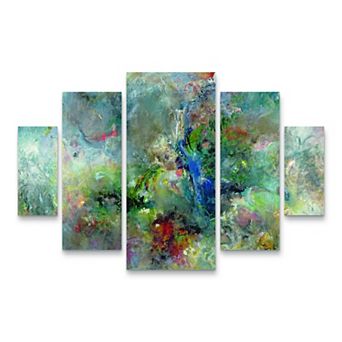 Trademark Fine Art Jane Deakin Valley of the Waterfalls Multi Panel Art Set Large Diamond