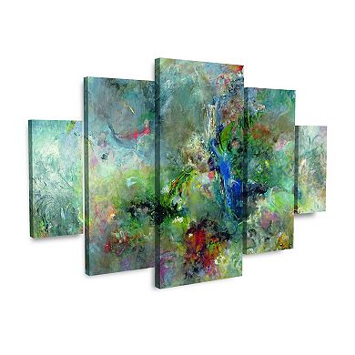 Trademark Fine Art Jane Deakin Valley of the Waterfalls Multi Panel Art Set Large Diamond