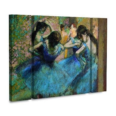 Edgar Degas Dancers in Blue 1890 Multi-Panel Canvas Wall Art 3-piece Set